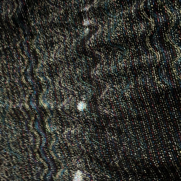 JM Collection Woman 1X Nylon Multicolor Metallic Long Sleeve Shirt Scoop Neck - Picture 4 of 11